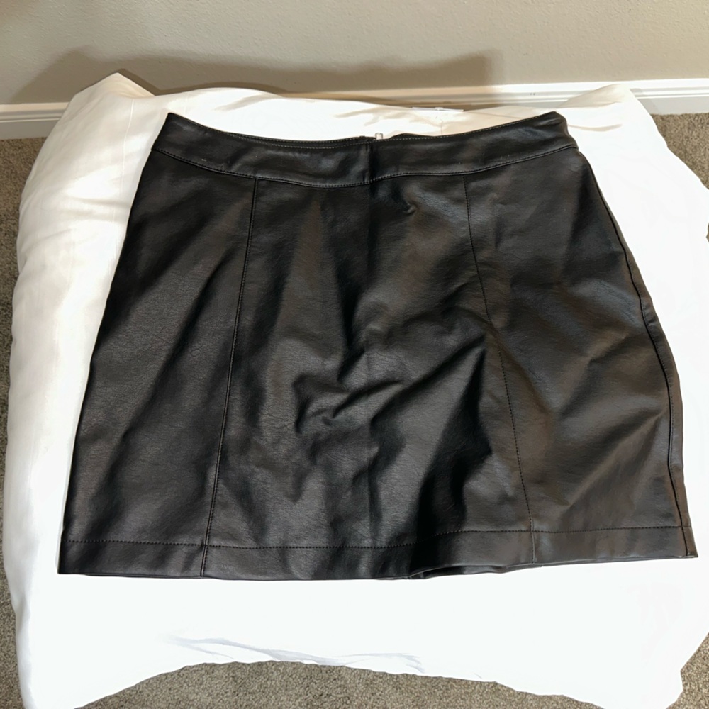 F21 Leather Mini Skirt